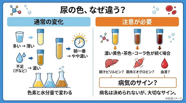 「尿の色」がいつも違うのはどうして？