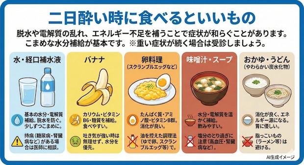 二日酔い時に食べるといいもの