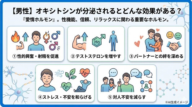 【男性】オキシトシンが分泌されるとどんな効果がある?