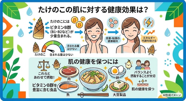 たけのこの肌に対する健康効果は?