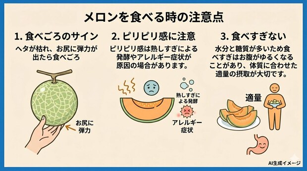 メロンを食べる時の注意点