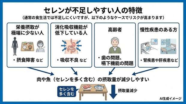 セレンが不足しやすい人の特徴