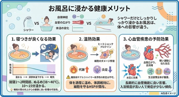 お風呂に浸かる健康メリット