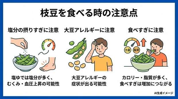 枝豆を食べる時の注意点
