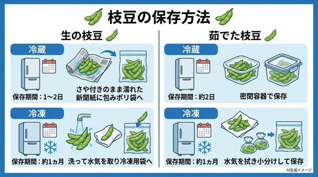 枝豆の保存方法や期間