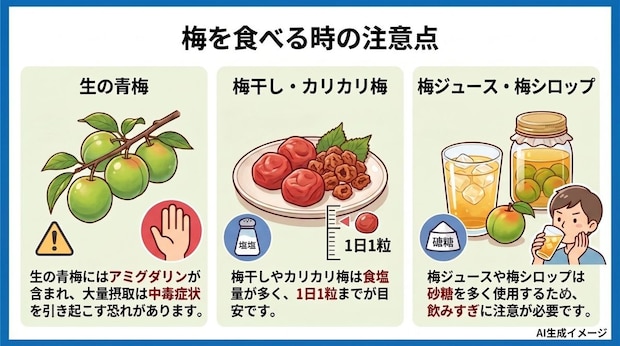 梅を食べる時の注意点