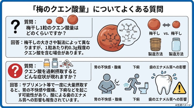 「梅のクエン酸量」についてよくある質問