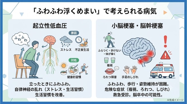 「ふわふわ浮くめまい」で考えられる病気