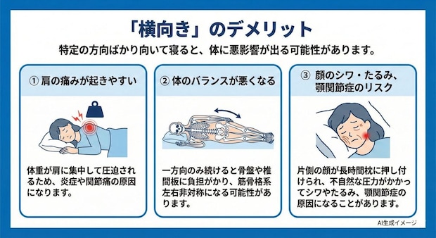 「横向き」のデメリット