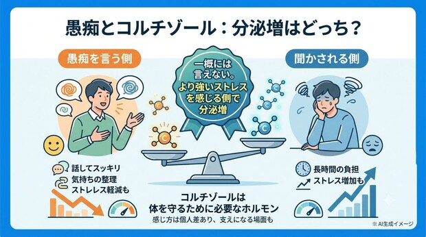 コルチゾールの分泌が増えるのは「愚痴を言う側」と「聞かされる側」どっち？