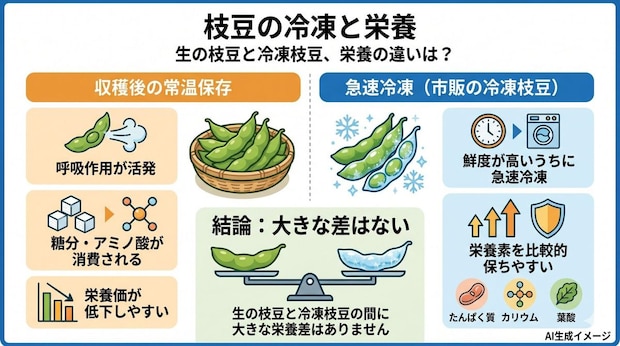 枝豆を冷凍すると栄養はどうなる?