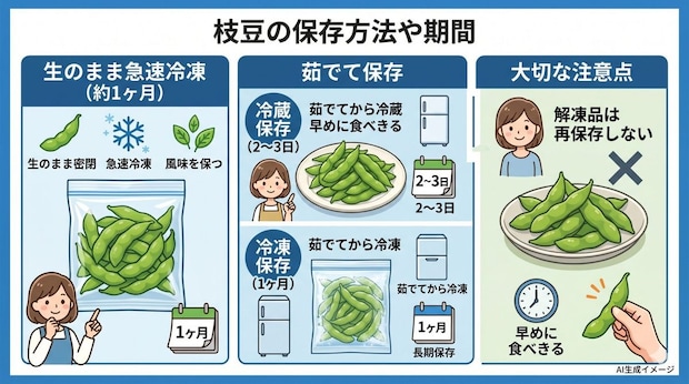枝豆の保存方法や期間