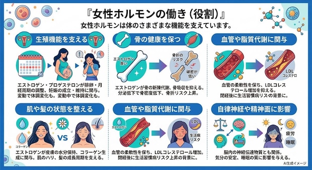女性ホルモンの働き(役割)