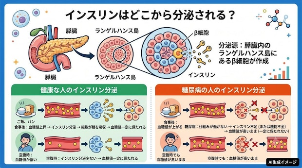 インスリンはどこから分泌されるの？