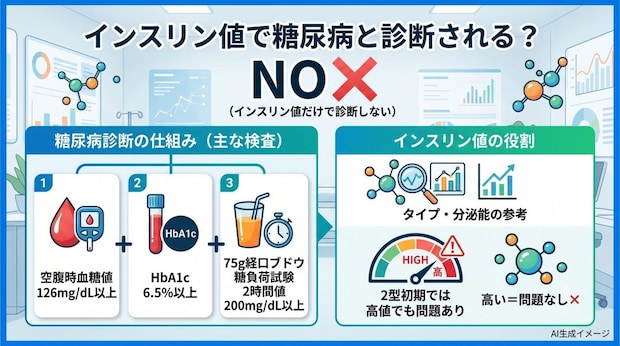 インスリン値がどれくらいで糖尿病と診断される？