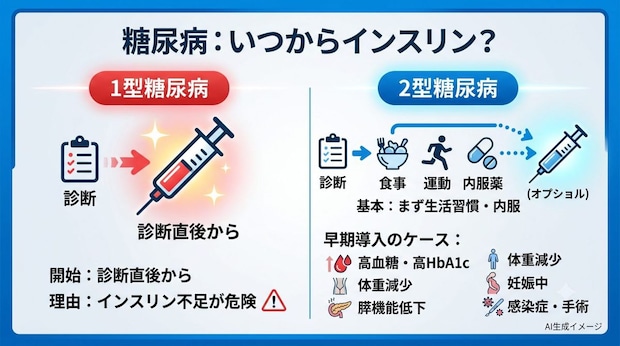 糖尿病と診断されてからどれくらいでインスリン注射を打つの？