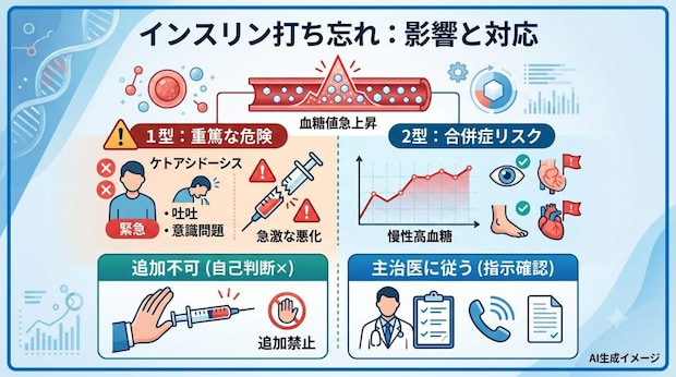 インスリン注射を打ち忘れるとどうなる？