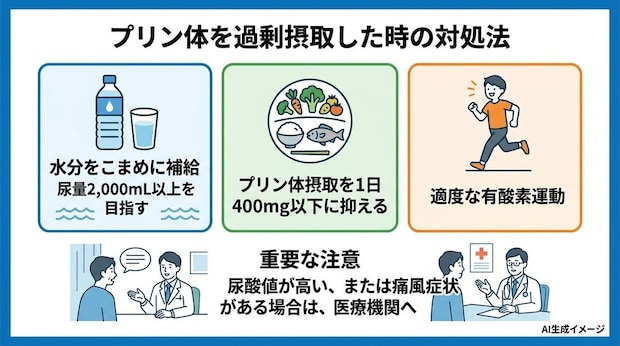 プリン体を過剰摂取した時の対処法
