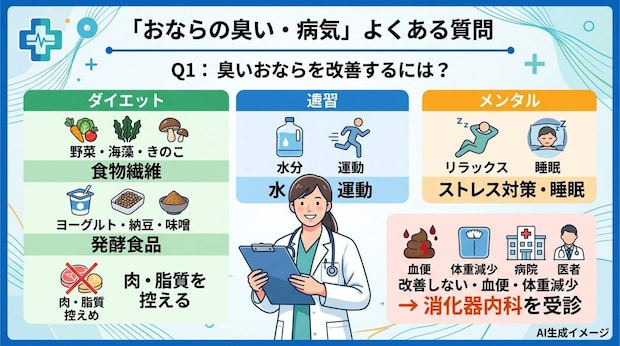 「おならの臭いと病気」についてよくある質問