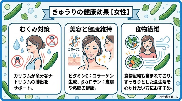 きゅうりの健康効果【女性】