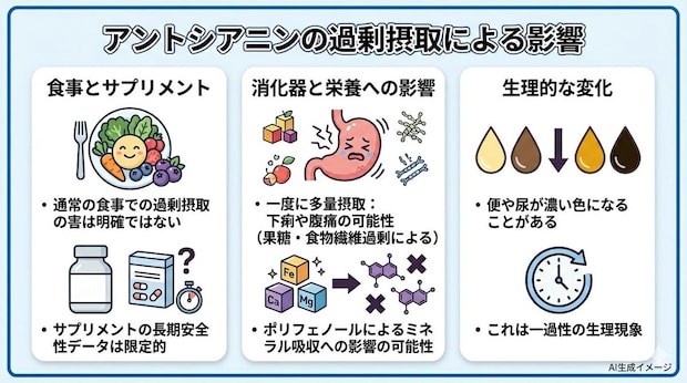 アントシアニンを過剰摂取すると