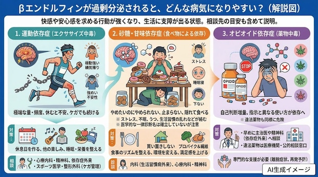 βエンドルフィンが過剰分泌されるとどんな病気になりやすい？