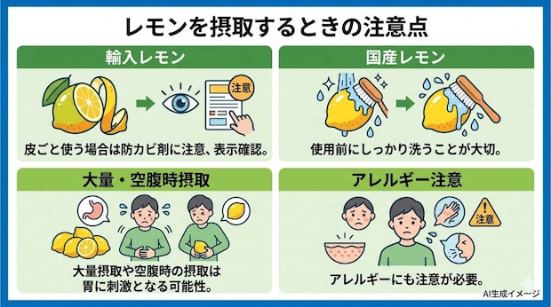 レモンを摂取するときの注意点