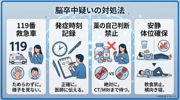 脳卒中の疑いがある際の対処法