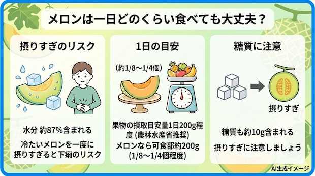メロンは一日どのくらい食べても大丈夫?