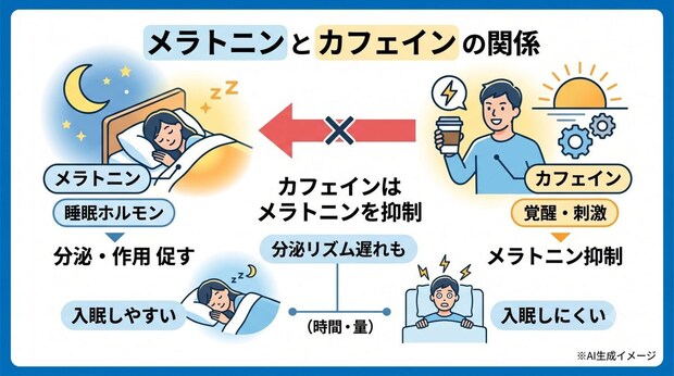 メラトニンとカフェインの関係性とは？
