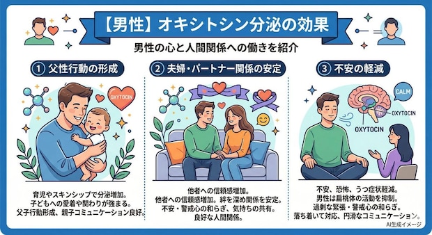 【男性】オキシトシンが分泌されるとどんな効果がある?