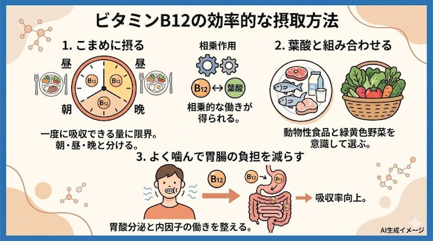 ビタミンB12の効率的な摂取方法