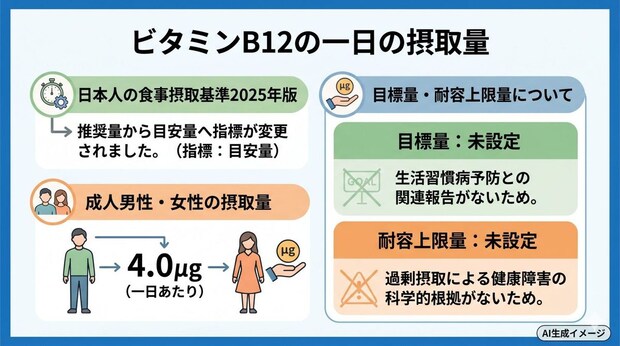 ビタミンB12の一日の摂取量