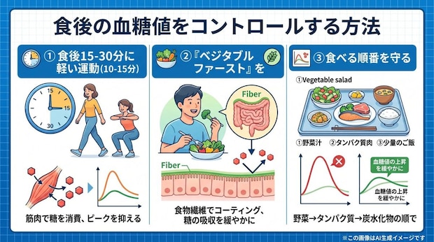 食後の血糖値を上手にコントロールする方法