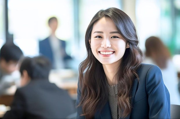笑顔の女性