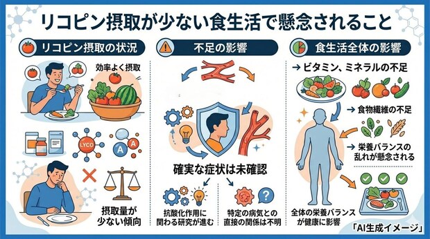 リコピン摂取が少ない食生活で懸念されること
