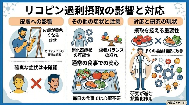 リコピンを過剰摂取すると現れる症状