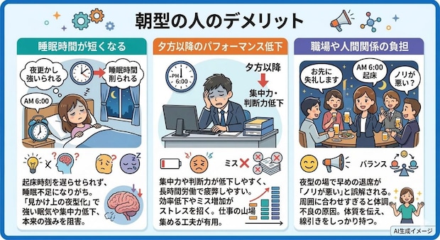朝型の人のデメリット