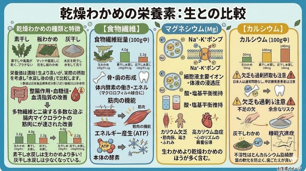 乾燥わかめと加工による違い