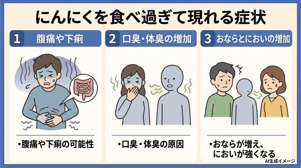 にんにくを食べ過ぎて現れる症状