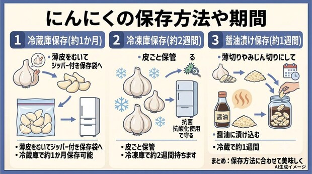 にんにくの保存方法や期間