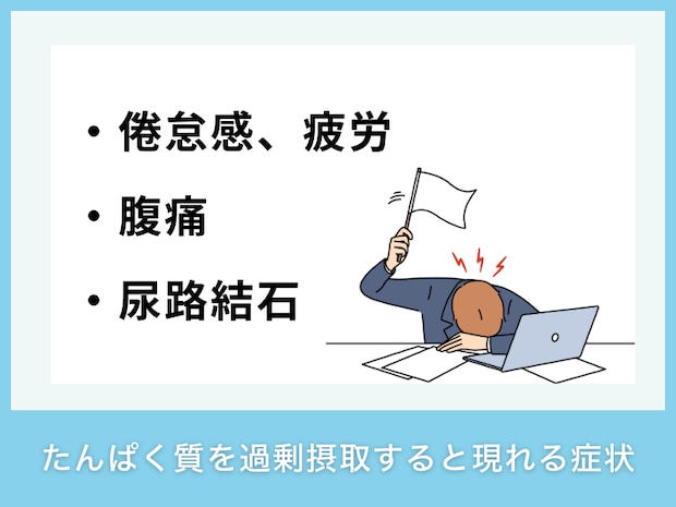 たんぱく質を過剰摂取すると現れる症状