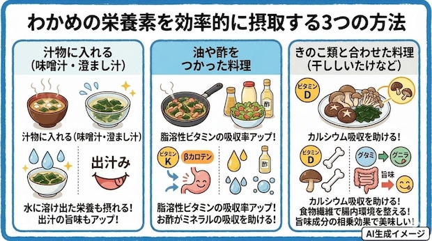 わかめの栄養素を効率的に摂取する方法