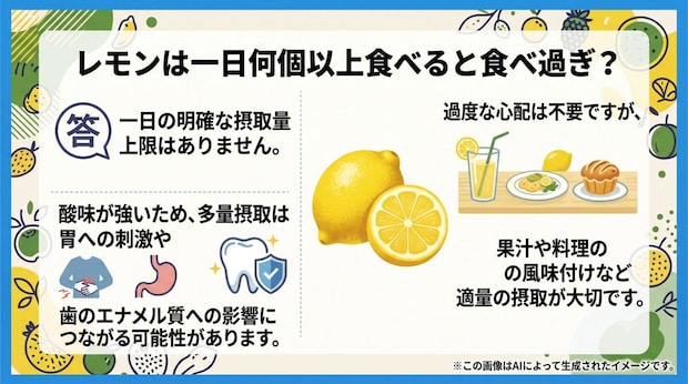 レモンは一日何個以上食べると食べ過ぎ?