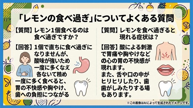 「レモンの食べ過ぎ」についてよくある質問