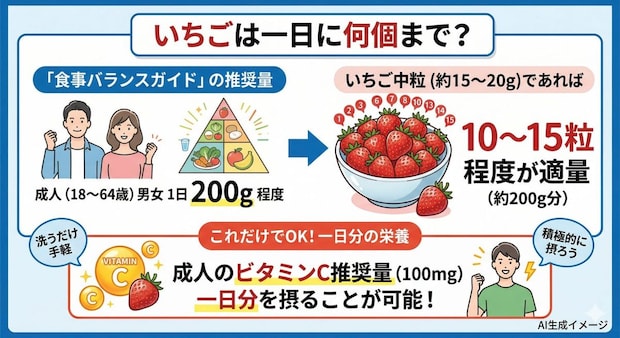 いちごの一日の摂取量目安