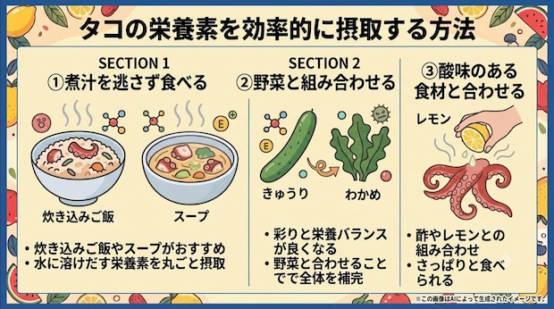 タコの栄養素を効率的に摂取する方法