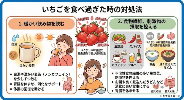 いちごを食べ過ぎた時の対処法