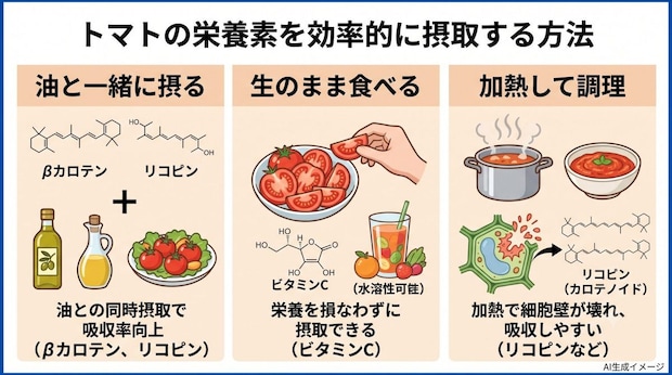 トマトの栄養素を効率的に摂取する方法