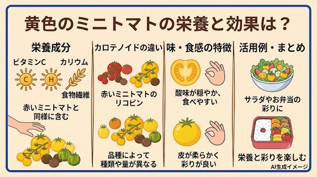 黄色のミニトマトの栄養と効果は?